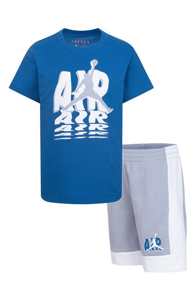 Jordan Kids' Graphic T-Shirt & Colorblock Shorts Set Wolf Gray at Nordstrom