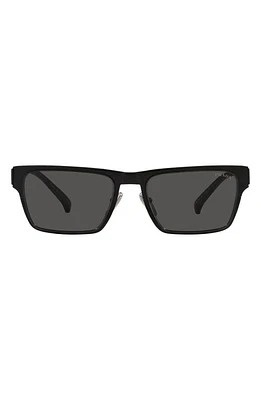 Prada 60mm Square Sunglasses in Matte Black at Nordstrom