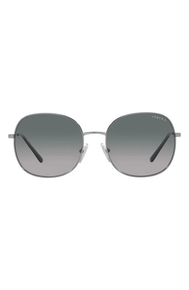 VOGUE 57mm Polarized Round Sunglasses in Gunmetal at Nordstrom