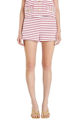 English Factory Stripe Knit Shorts White/Red at Nordstrom,