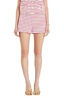 English Factory Stripe Knit Shorts White/Red at Nordstrom,