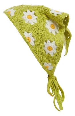 BP. Crochet Daisy Headscarf in Green- White at Nordstrom