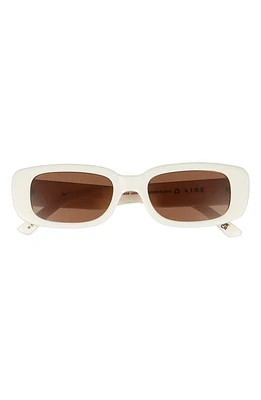 AIRE Ceres 51mm Rectangular Sunglasses in Ivory /Hazel Tint at Nordstrom