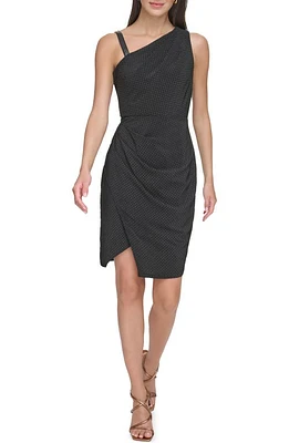 DKNY Studded Asymmetric Minidress Black at Nordstrom,