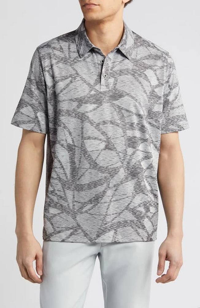 Johnston & Murphy XC4 Geo Print Performance Polo Charcoal at Nordstrom, R