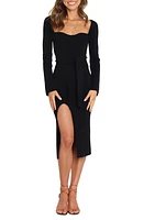 Petal & Pup Aquerelle Sweetheart Neck Long Sleeve Sweater Dress at Nordstrom,