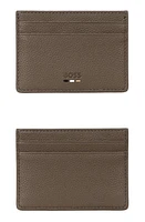 BOSS Ray Faux Leather Card Case in Open Brown at Nordstrom