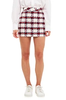 English Factory Check Bouclé Miniskirt in Ivory at Nordstrom, Size Large