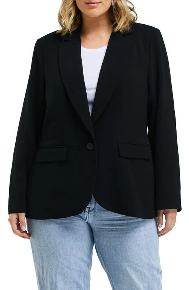 Estelle Megan One-Button Crepe Blazer Black at Nordstrom,