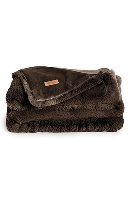 UnHide The Marshmallow 2.0 Medium Faux Fur Throw Blanket in Chocolate Hare at Nordstrom