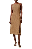 French Connection Chandler Beaded Midi Dress Copper Gold at Nordstrom,