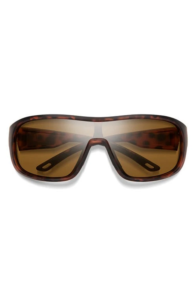 Smith Spinner 134mm ChromaPop Polarized Shield Sunglasses in Matte Tortoise /Brown at Nordstrom