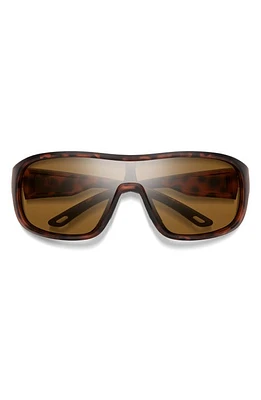 Smith Spinner 134mm ChromaPop Polarized Shield Sunglasses in Matte Tortoise /Brown at Nordstrom