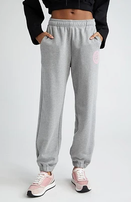 Versace Medusa Logo Cotton Jersey Sweatpants in Gray Melange/Pale Pink at Nordstrom, Size 2 Us