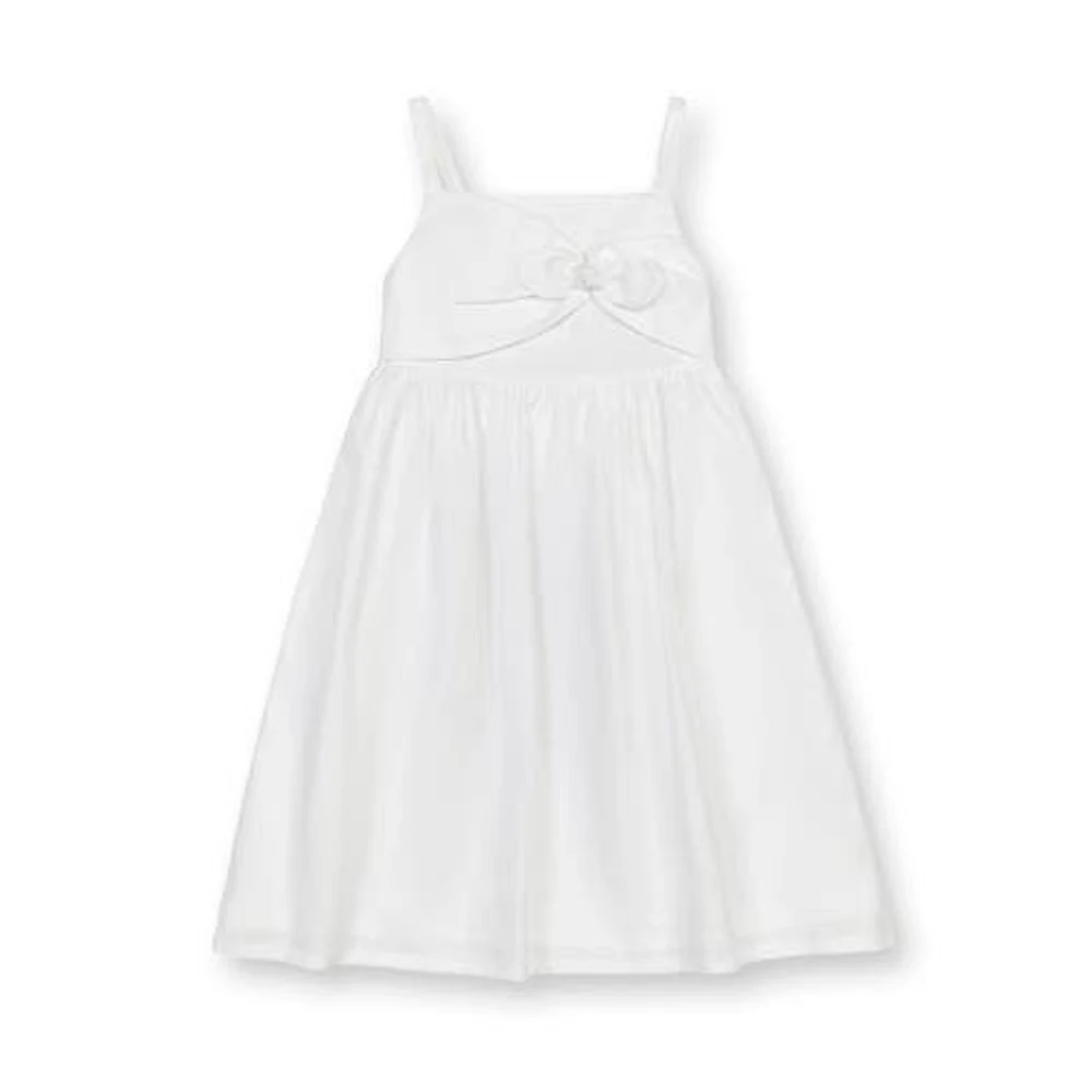 Hope & Henry Girls' Sleeveless Bow Front Linen Sundress, Kids in White Bow Linen at Nordstrom