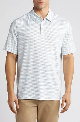 Johnston & Murphy XC4 Performance Mini Golf Flag Polo White/Green at Nordstrom,