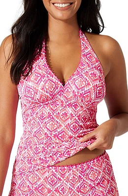 Tommy Bahama Island Cays Shell Halter Tankini Passion Pink Rev at Nordstrom,