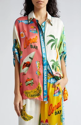 ALEMAIS Paradiso Print Silk Shirt Multi at Nordstrom,