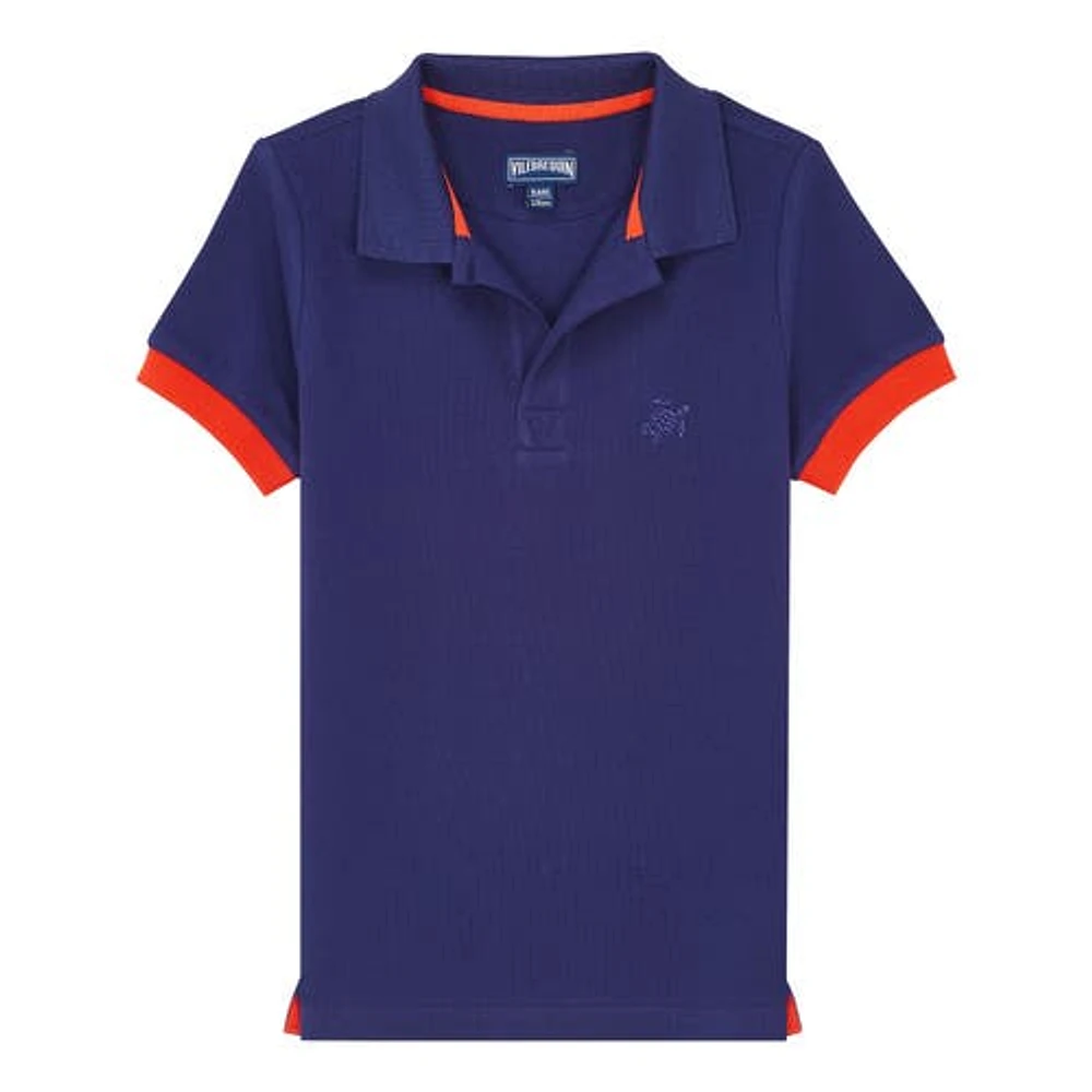 Vilebrequin Kids' Cotton Solid Polo in Minuit at Nordstrom, Size 14S