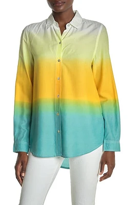 beachlunchlounge Chalanna Dip Dye Long Sleeve Shirt Ombre at Nordstrom,