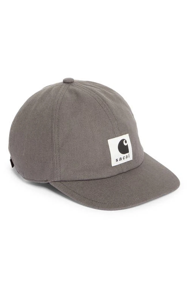 Sacai Carhartt WIP Duck Canvas Adjustable Baseball Cap in Taupe at Nordstrom