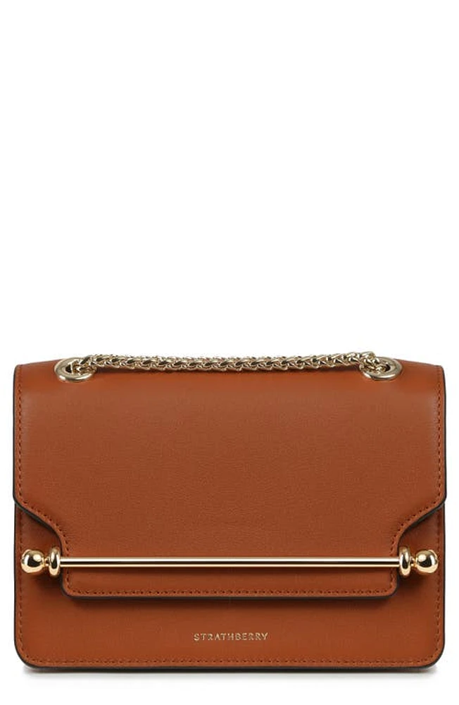 Strathberry Mini East/West Leather Shoulder Bag in Chestnut at Nordstrom