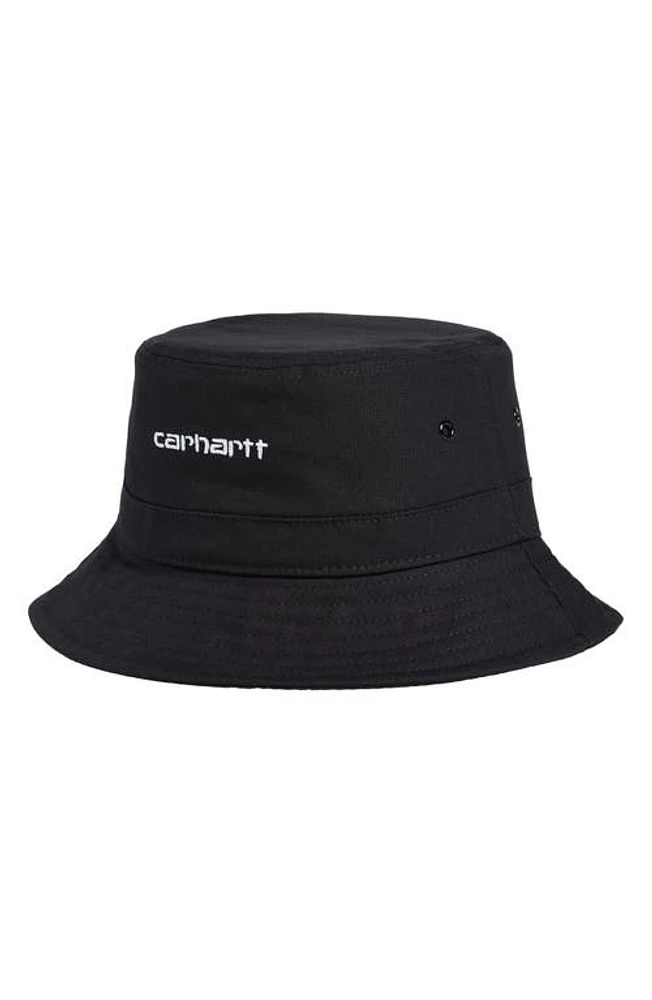 Carhartt Work In Progress Script Bucket Hat in Black White at Nordstrom, Size Small