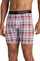 Tommy John Cool Cotton Boxer Briefs in Ice Blue Cocoa Plaid at Nordstrom, Size Small