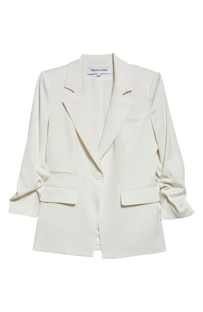 Veronica Beard Battista Scrunched Sleeve Dickey Blazer Ivory at Nordstrom,