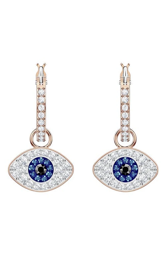 Swarovski Evil Eye Hoop Earrings in Rose Gold at Nordstrom