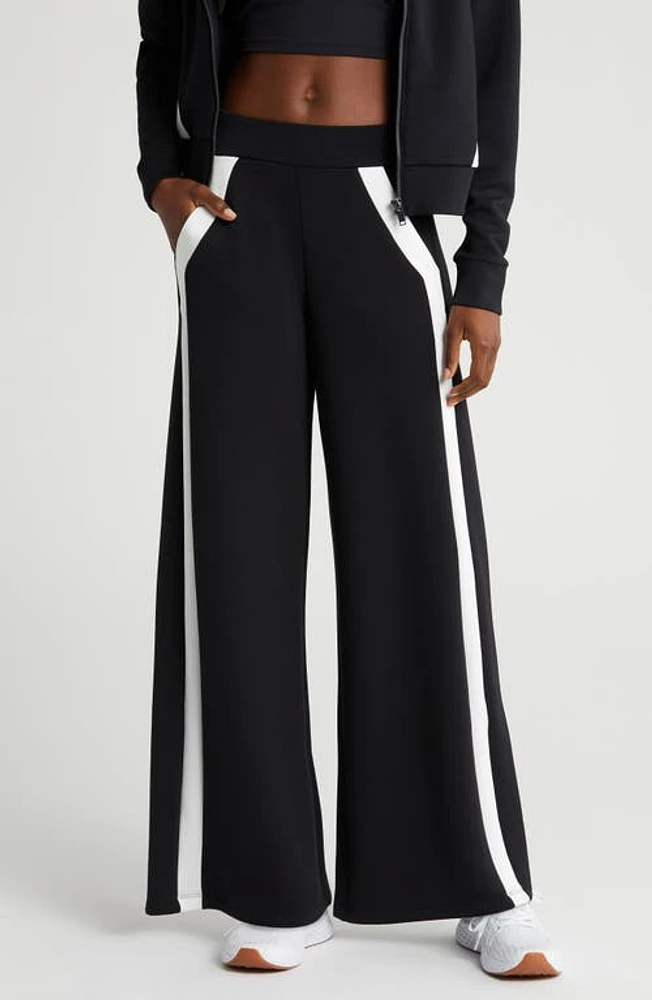 SPANX AirEssentials Stripe Track Pants Very Black at Nordstrom,