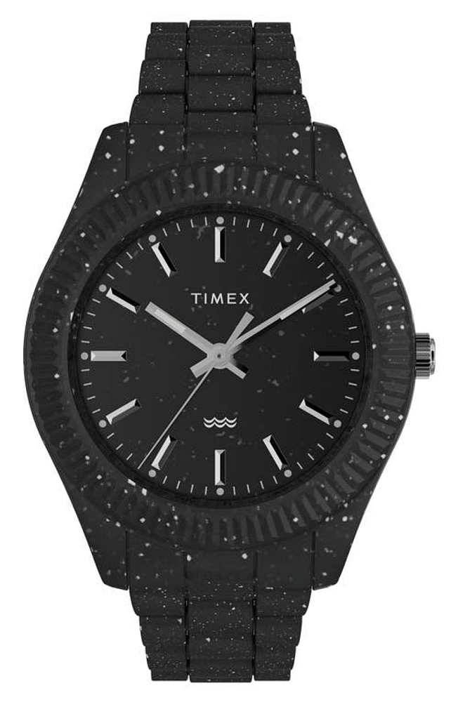 Timex Legacy Ocean Recycled Plastic Bracelet Watch, 42mm in Black at Nordstrom, Size 42 Mm