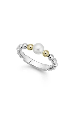 LAGOS Luna Pearl Ring in Silver/Pearl at Nordstrom