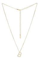 Ettika Crystal Initial Pendant Necklace in Gold- B at Nordstrom