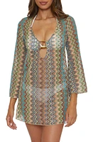 Becca Rainbow Beach Knit Cover-Up Tunic Multi Beige at Nordstrom,