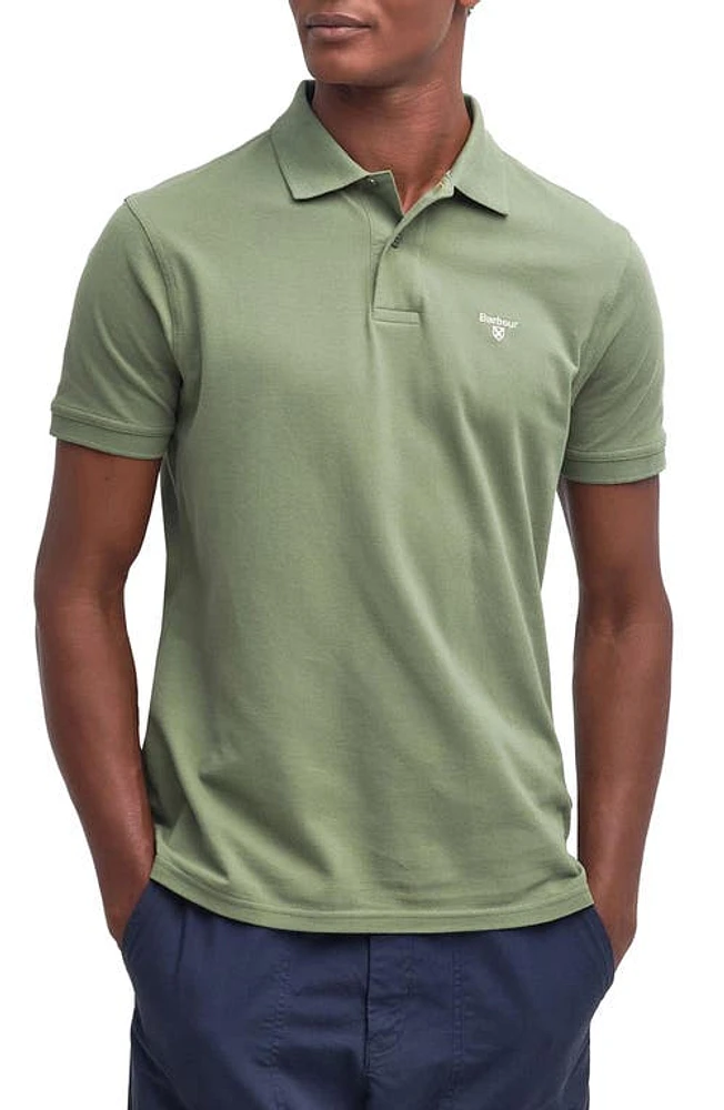 Barbour Lightweight Sports Piqué Polo Burnt Olive at Nordstrom,