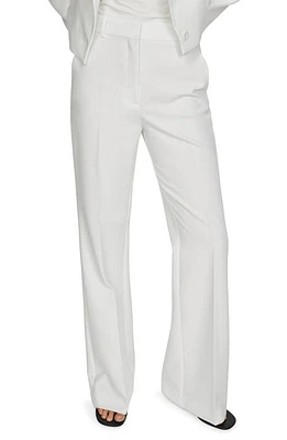 MANGO Monaco Straight Leg Pants White at Nordstrom,