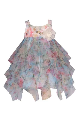 Iris & Ivy Kids' Cascade Floral Tiered Party Dress Blue Multi at Nordstrom,