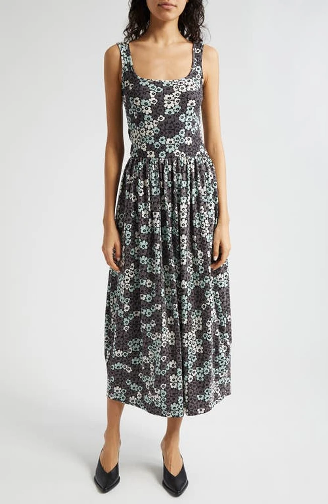 Marimekko Dekadi Unikko Jersey Maxi Dress Grey Greyish Green Black at Nordstrom,