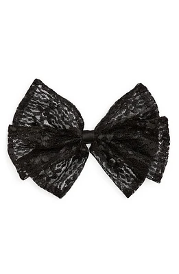 Tasha Lace Bow Barrette in Black at Nordstrom