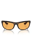 Ray-Ban 62mm Oversize Rectangular Sunglasses in Matte Havana at Nordstrom