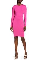 Area Stars Long Sleeve Cutout Ruched Jersey Dress in Fuchsia at Nordstrom, Size Small