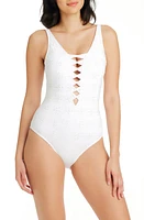 Rod Beattie Eyes Wide Open Broderie Anglaise One-Piece at Nordstrom,