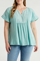 Lucky Brand Schiffley Eyelet Yoke Top at Nordstrom,