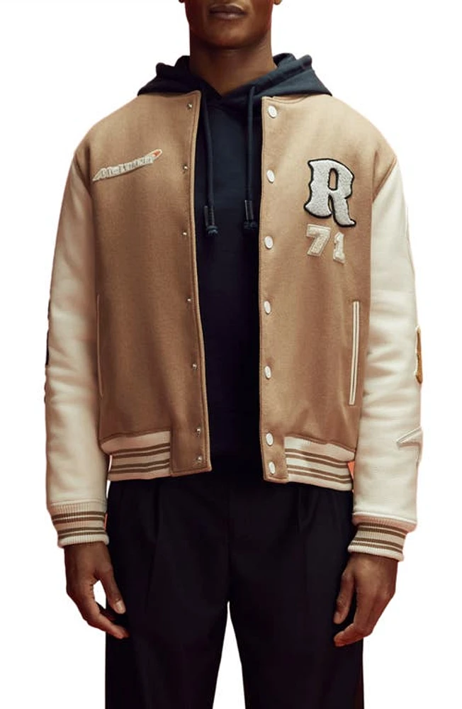 Reiss x McLaren Formula 1 Team Collection Wool Blend Bomber Jacket Camel at Nordstrom,