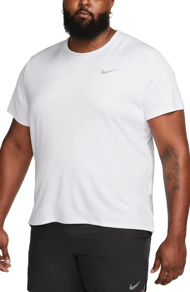 Nike Dri-FIT UV Miler Short Sleeve Running Top White/Reflective Silver at Nordstrom,