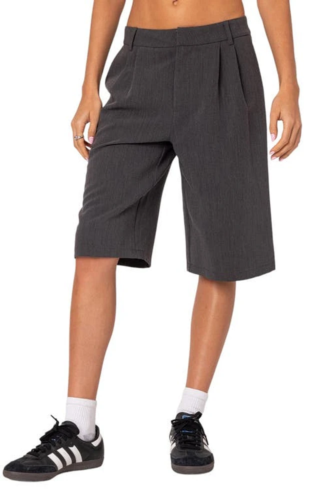 EDIKTED Aelia Trouser Bermuda Shorts Dark-Gray at Nordstrom,