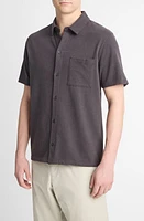 Vince Sueded Jersey Short Sleeve Button-Up Shirt at Nordstrom,