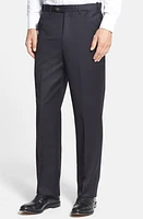 Berle Self Sizer Waist Flat Front Classic Fit Wool Gabardine Trousers at Nordstrom