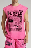 PURPLE BRAND Textured Jersey Sleeveless Muscle Tee at Nordstrom